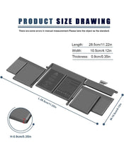 A1502 A1582 Laptop Battery for MacBook Pro 13 inch Retina [ Early 2015, Mid 2014, Late 2013] A1493 11.42V 74.9Wh