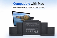 Replacement Battery for MacBook Pro 15" (A1398)
Compatible with 2012–2015 Models