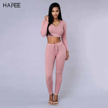 Women Sports Clothing Running Wear Sexy Slim Gym Fitness Crop Top Hoodies High Waist Elastic Pant Workout Sport Suit Yoga Set