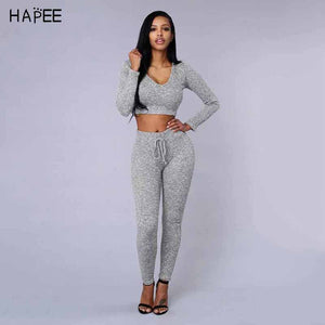 Women Sports Clothing Running Wear Sexy Slim Gym Fitness Crop Top Hoodies High Waist Elastic Pant Workout Sport Suit Yoga Set