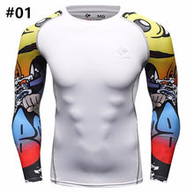 12 Styles Mens Fitness Jogging Skins Tights T-shirt Casual Elastic Quick Drying Long-Sleevet-shirts