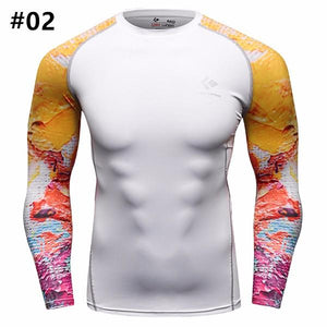 12 Styles Mens Fitness Jogging Skins Tights T-shirt Casual Elastic Quick Drying Long-Sleevet-shirts