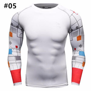 12 Styles Mens Fitness Jogging Skins Tights T-shirt Casual Elastic Quick Drying Long-Sleevet-shirts
